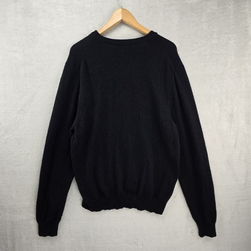 The Men's Store Bloomingdale's V-neck Sweater XL Black 100% Cashmere Long Sleeve - Picture 6 of 8